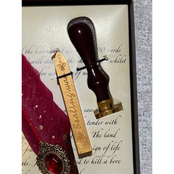 Gift Box Set Retro Quill Calligraphy Pen Wax Seal - Picture 3 of 3